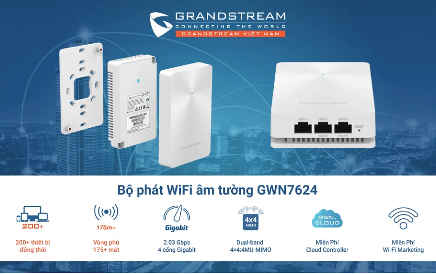 Access Point Âm Tường Grandstream GWN7624 