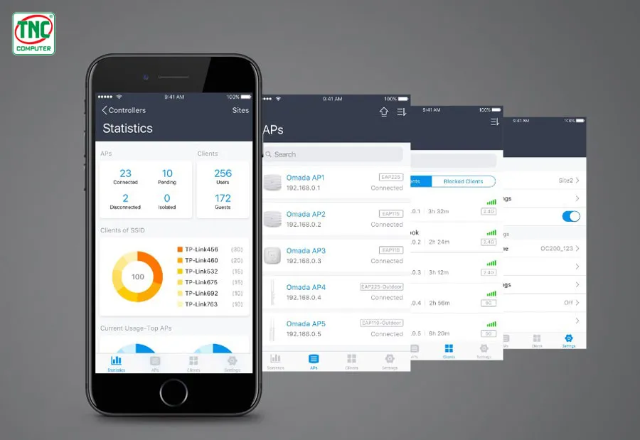 Access Point Controller TP-Link OC200 sở hữu ứng dụng quản lý Omada hiện đại