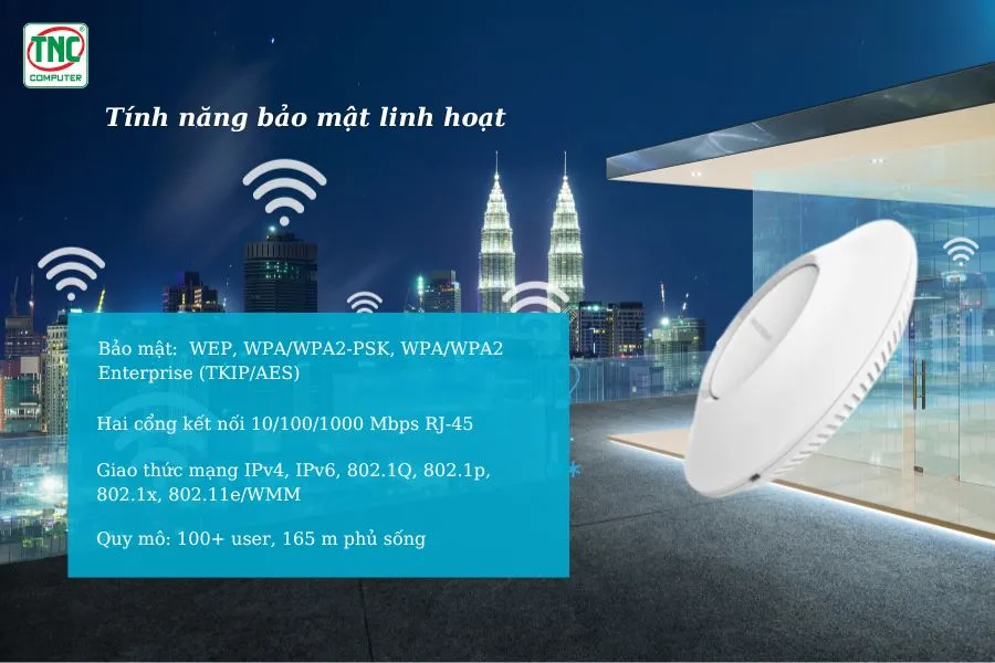 Access Point Grandstream GWN7605 có tinh năng bảo mật an toàn