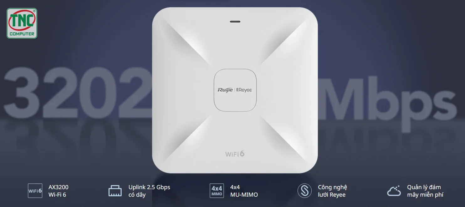 Access Point Ruijie RG-RAP2260(G) - (1775 Mbps/ Wifi 6/ 2.4/5 GHz)	