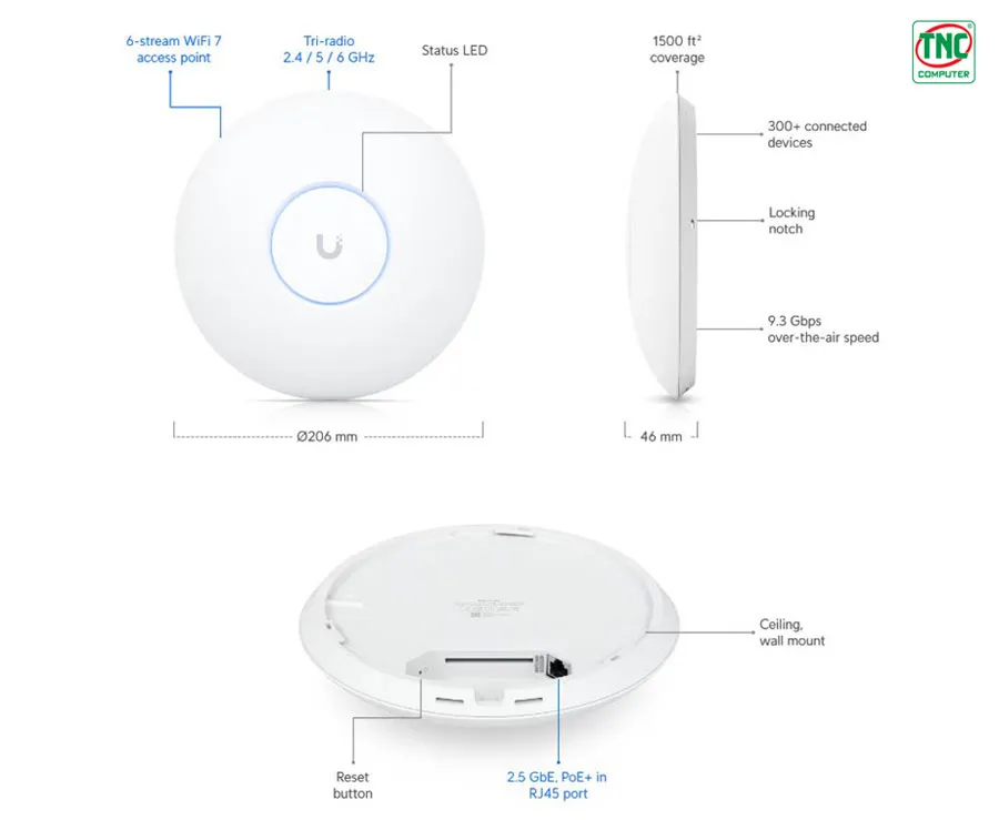 Access Point Unifi U7 Pro sở hữu công nghệ hiện đại