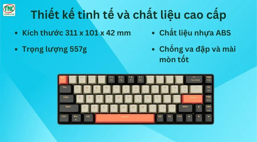 Bàn phím cơ Gaming không dây EK368L Alpha White-Gray Blue Switch	