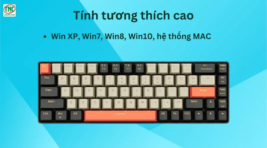 Bàn phím cơ Gaming không dây EK368L chính hãng