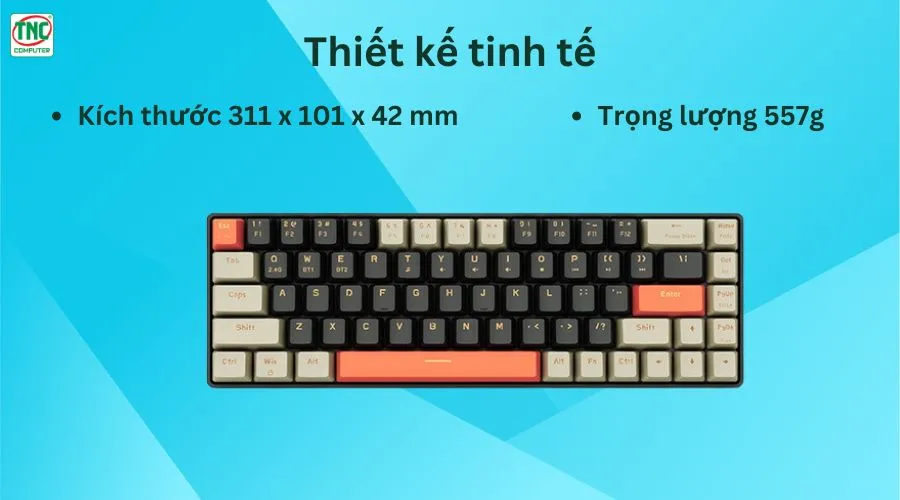 Bàn phím cơ Gaming không dây EK368L Beta Gray-White Red Switch	