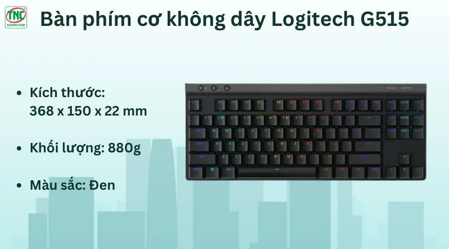 Bàn phím cơ Logitech G515 TKL LIGHTSPEED 920-012580