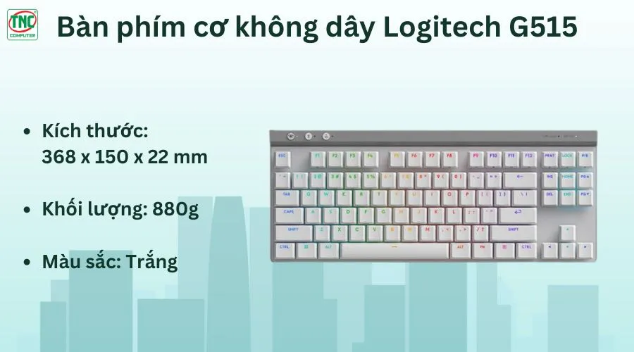 Bàn phím cơ Logitech G515 TKL LIGHTSPEED 920-012581