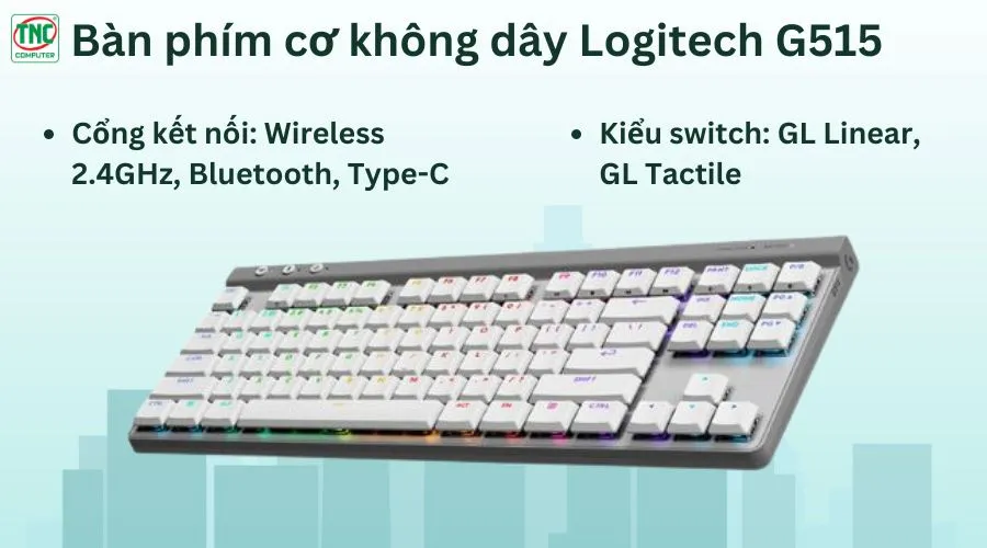 Bàn phím cơ Logitech G515 TKL LIGHTSPEED 920-012581