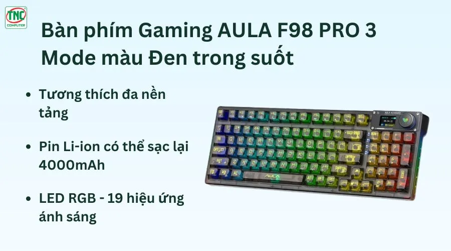 Bàn phím Gaming AULA F98 chính hãng