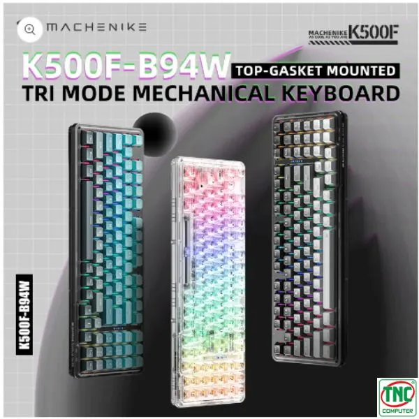 Bàn phím gaming giá rẻ Machenike K500F-B94W Tri-Mode