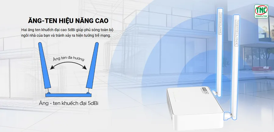 Bộ Phát Wifi N300 Totolink N350RT sở hữu ăng ten hiệu suất cao