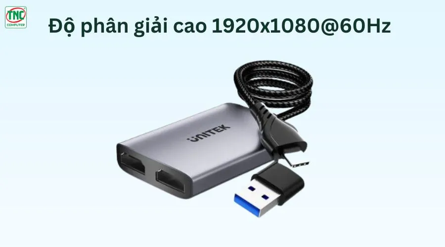 Cáp chuyển đổi USB-C/USB-A sang 2 cổng HDMI Unitek V1427A01	