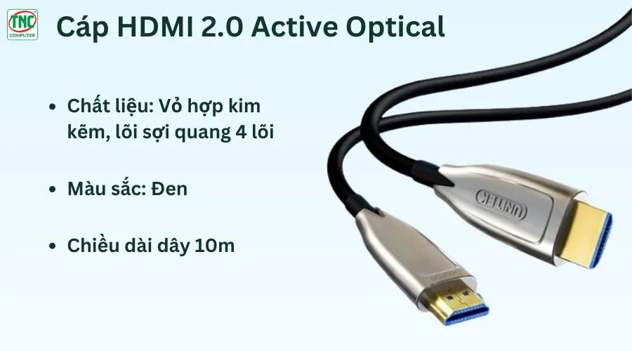 Cáp HDMI 2.0 Active Optical dài 10m Unitek C1028CNI