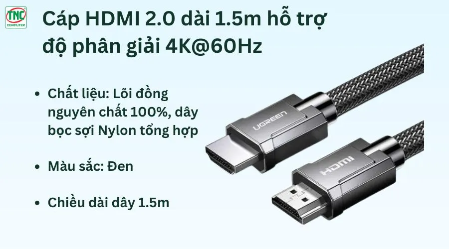 Cáp HDMI 2.0 dài 1.5m độ phân giải 4K@60Hz Ugreen 70323