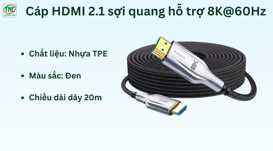 Cáp HDMI 2.1 sợi quang hỗ trợ 8K@60Hz 20m Unitek C1064SL