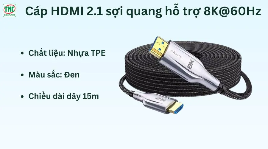 Cáp HDMI 2.1 sợi quang hỗ trợ 8K@60hz 15m Unitek C1064SL