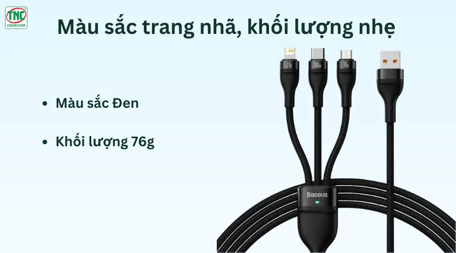 Cáp sạc nhanh 3 trong 1 Baseus chính hãng