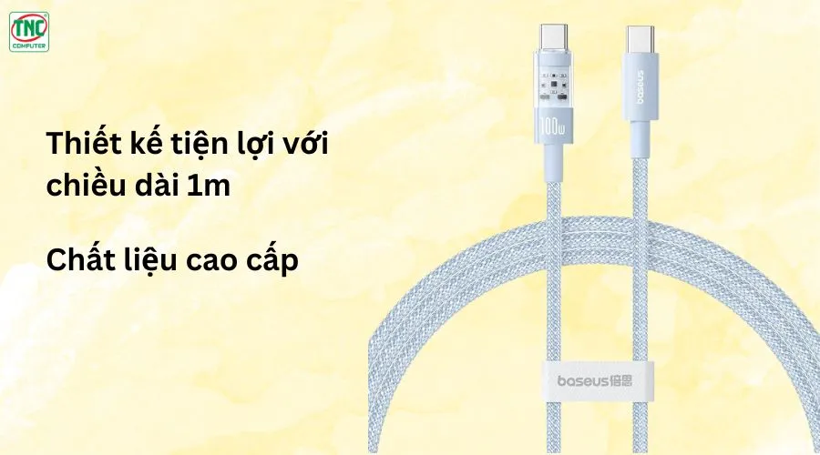 Cáp Baseus Gem USB-C sang USB-C 1m P10373000311-00