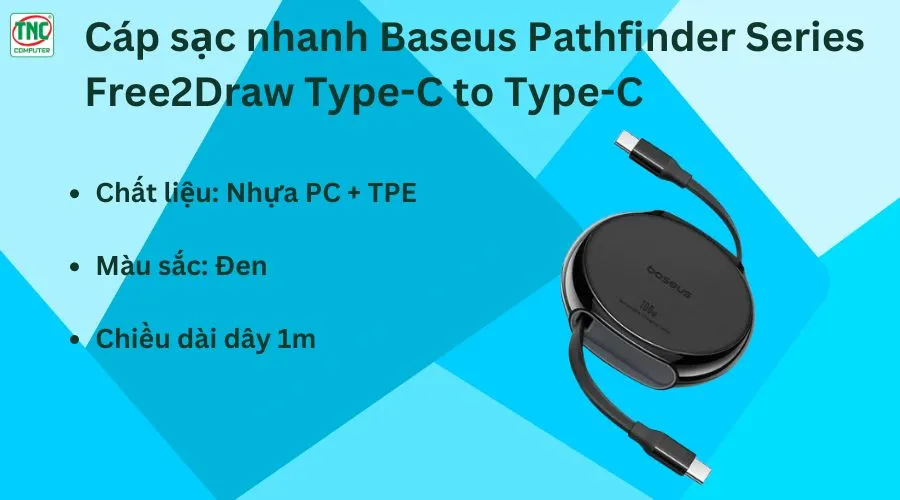 Cáp sạc Baseus Pathfinder Type-C to Type-C P10368400111-00