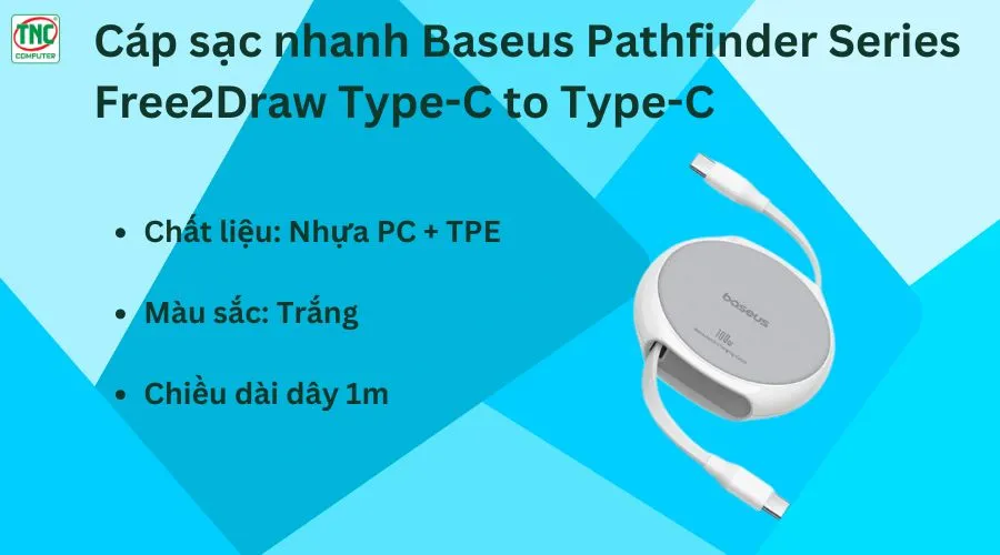 Cáp sạc Baseus Pathfinder Type-C to Type-C P10368400211-00