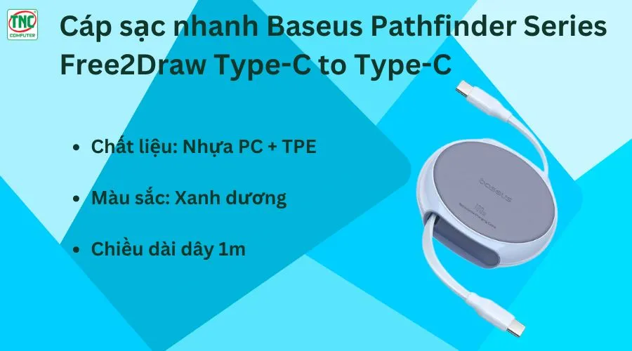 Cáp sạc Baseus Pathfinder Type-C to Type-C P10368400311-00