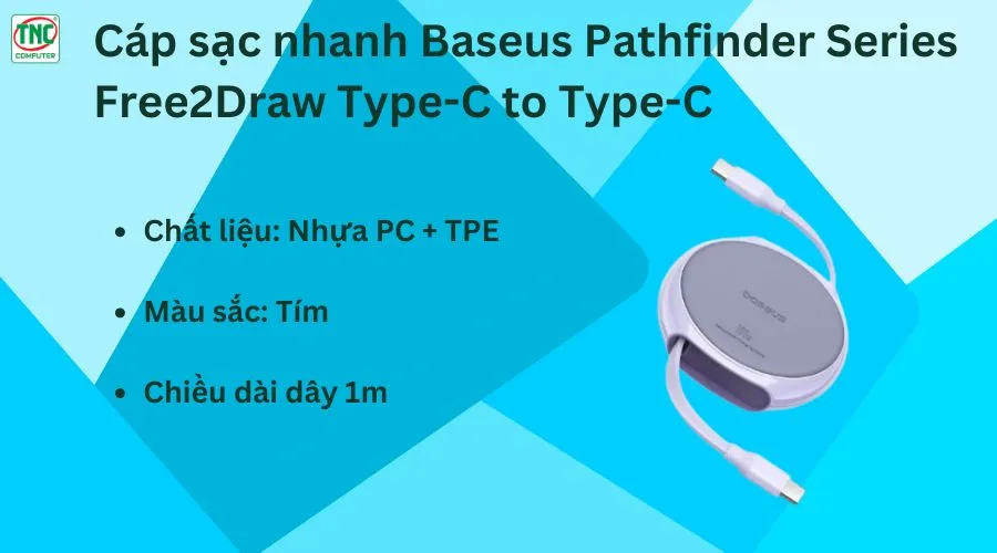 Cáp sạc Baseus Pathfinder Type-C to Type-C P10368400511-00