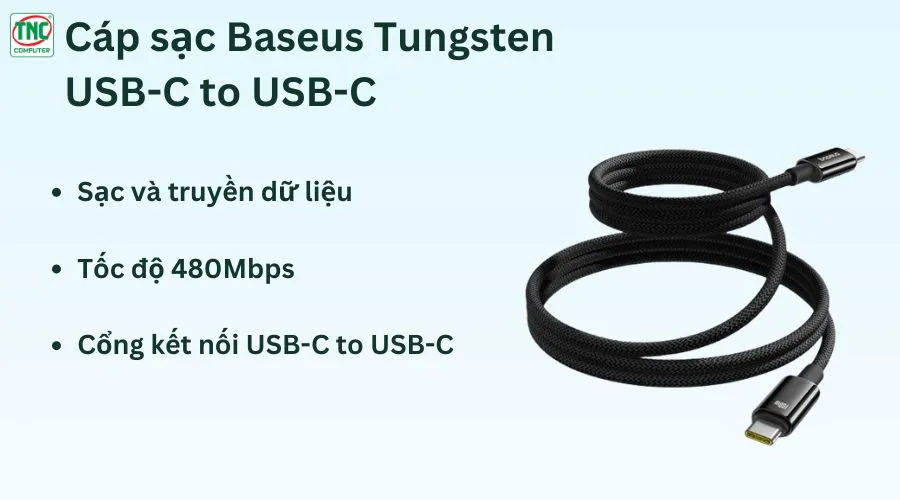 Cáp sạc Baseus Tungsten chính hãng