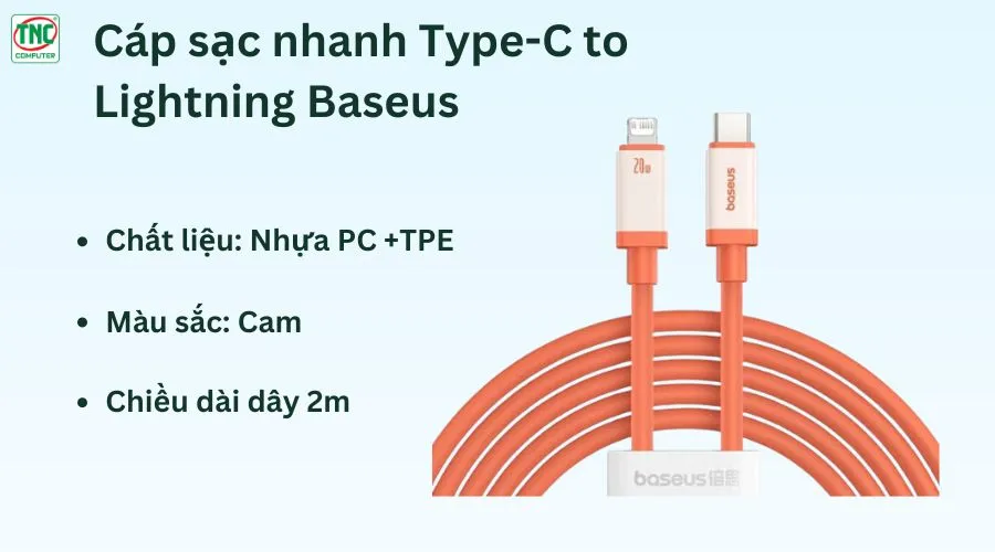 Cáp sạc Type-C to Lightning Baseus 0℃ 2m P10368802731-01