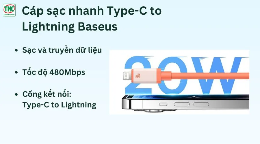 Cáp sạc Type-C to Lightning giá rẻ