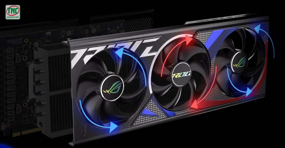 Card Màn Hình Asus ROG Strix GeForce RTX 4090 BTF OC Edition 24GB GDDR6X tích hợp công nghệ quạt tiên tiến