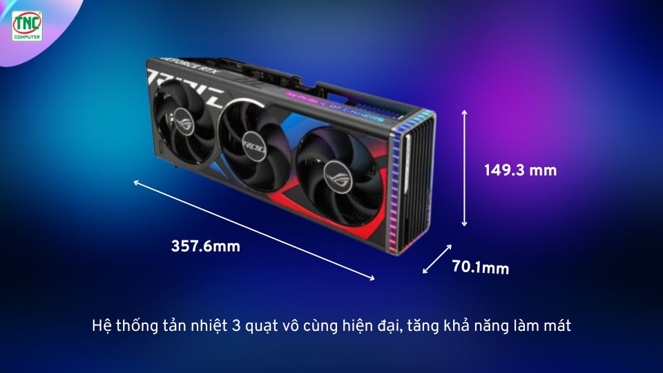 Card Màn Hình Asus ROG Strix GeForce RTX 4080 SUPER 16GB GDDR6X có thiết kế nhỏ gọn