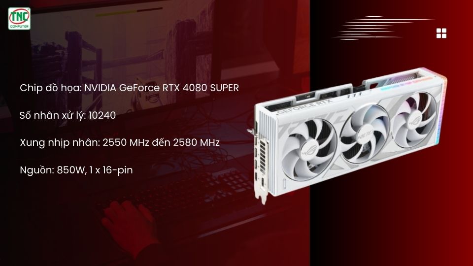 Card Màn Hình Asus ROG Strix GeForce RTX 4080 SUPER 16GB GDDR6X White Edition 