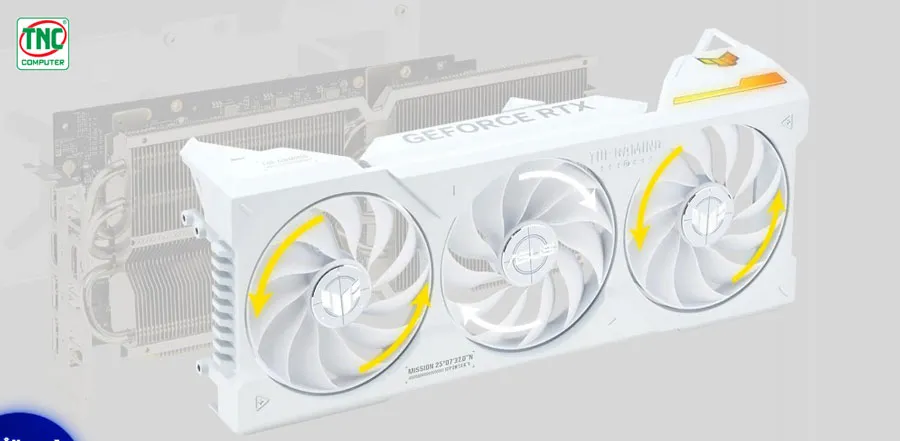 TUF-RTX4070TIS-O16G-BTF-WHITE có hướng gió mới, chất lượng