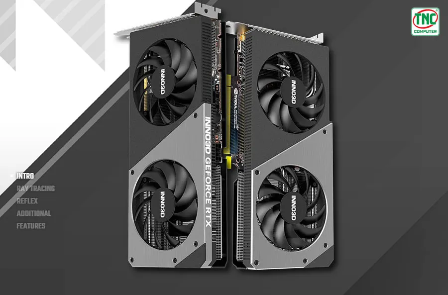 Card Màn Hình INNO3D GeForce RTX 4060 Ti 16GB TWIN X2 được thiết kế hiện đại, phong cách