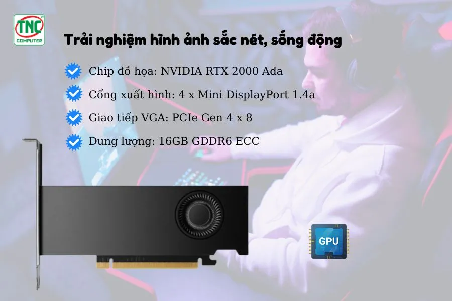 Card Màn Hình Leadtek NVIDIA RTX 2000 Ada 16GB GDDR6 ECC có độ phân giải sắc nét