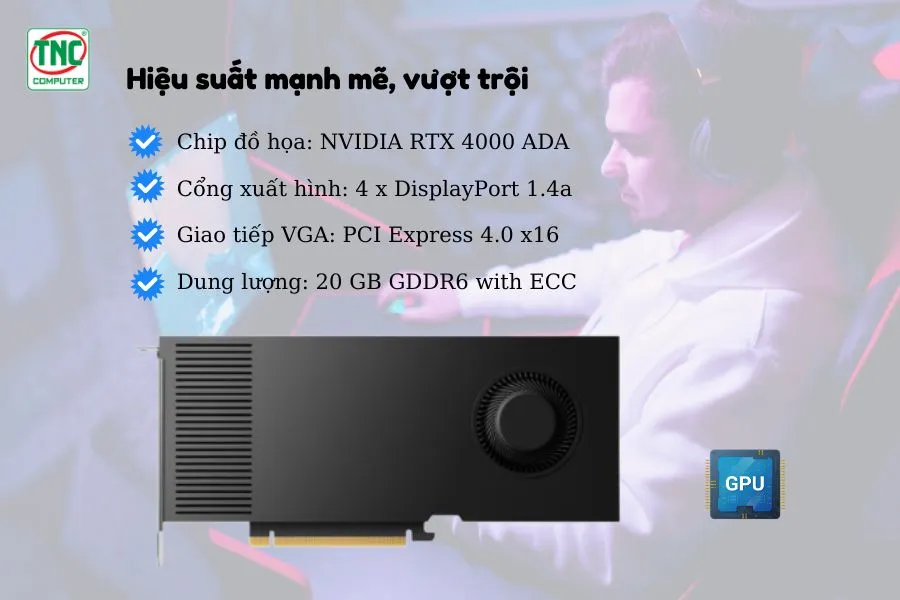 Card Màn Hình Leadtek NVIDIA RTX 4000 ADA 20GB GDDR6 ECC có hiệu suất mạnh mẽ