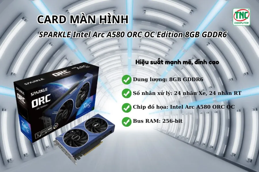 Card Màn Hình SPARKLE Intel Arc A580 ORC OC Edition 8GB GDDR6 (SA580C-8GOC) có hiệu suất mạnh mẽ