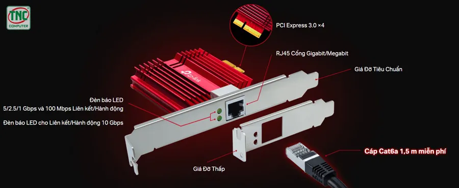 Card mạng TP-Link TX401 có cổng kết nối đa dạng