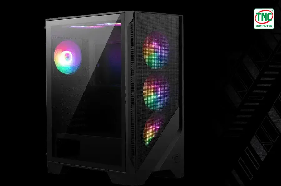 Case MSI MAG FORGE 120A Airflow Black (6 Fan RGB) thiết kế bắt mắt, đẳng cấp