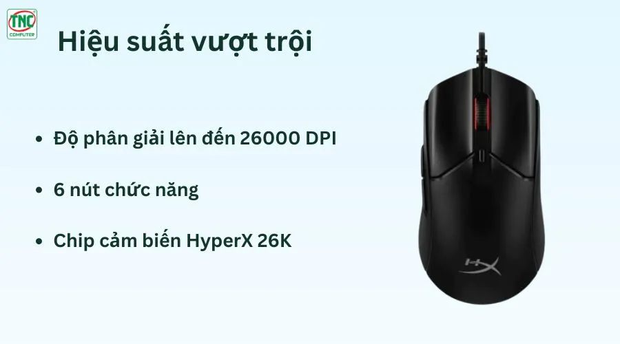 Chuột Gaming có dây HP HyperX Pulsefire Haste II Black 6N0A7AA	