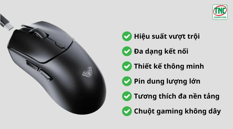 Chuột Gaming không dây 3 mode AULA SC580X màu Đen	