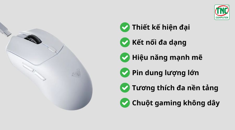 Chuột Gaming không dây 3 mode AULA SC580X màu Trắng