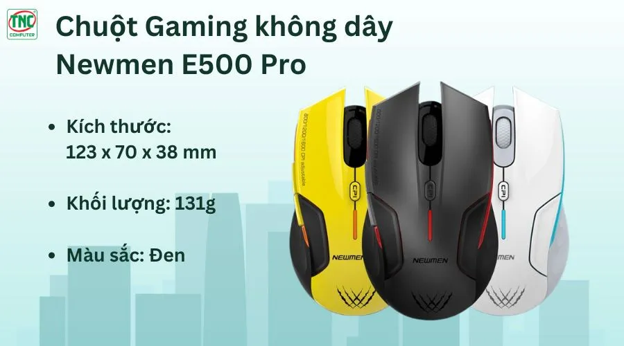 Chuột Gaming không dây Newmen E500 Pro màu Đen