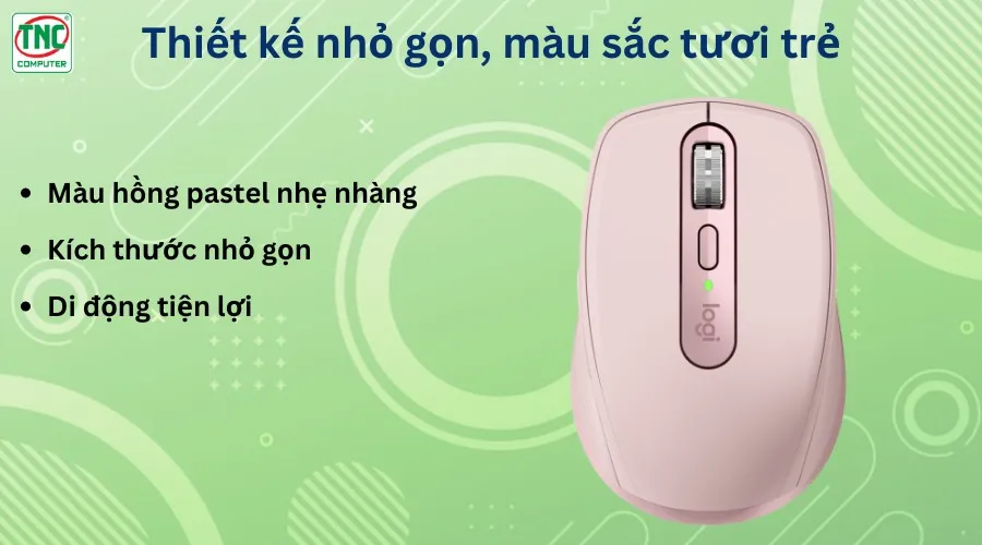 Chuột không dây Bluetooth Silent Logitech MX Anywhere 3s Màu Hồng