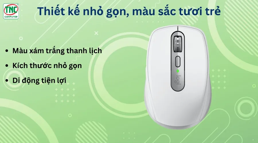 Chuột không dây Bluetooth Silent Logitech MX Anywhere 3s Màu Xám Trắng