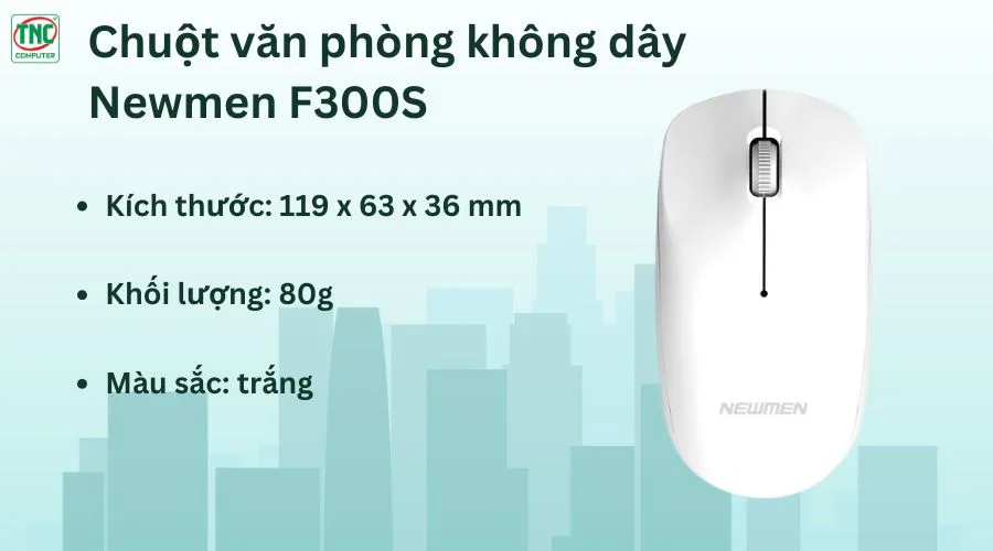 Chuột văn phòng không dây Newmen F300S màu Trắng