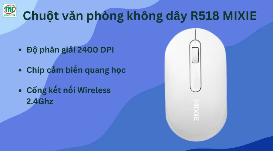 Chuột văn phòng không dây R518 MIXIE màu Trắng