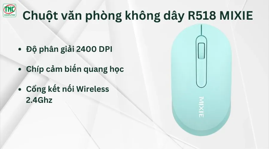 Chuột văn phòng không dây R518 MIXIE màu Xanh Dương