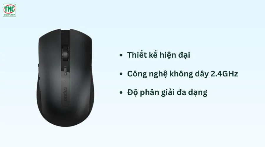 Chuột văn phòng không dây Rapoo M320 Silent màu Đen Xám	