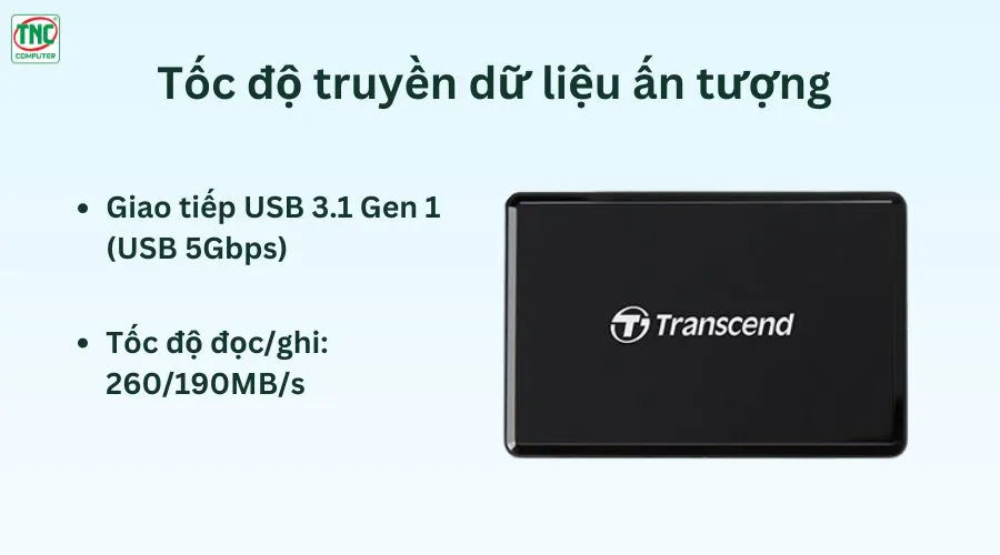 Đầu đọc thẻ nhớ All-in-1 USB 3.0/3.1 Transcend TS-RDF9K2	