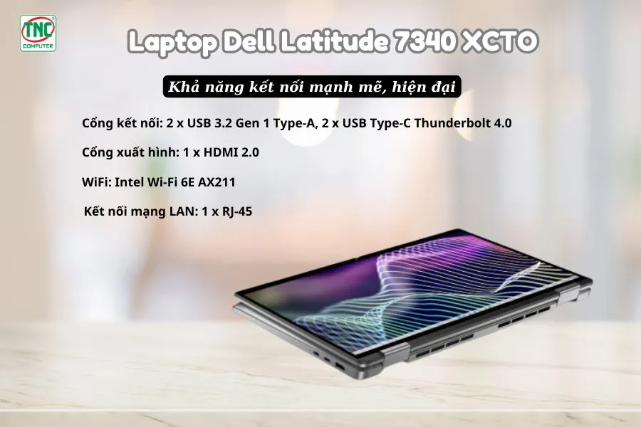 Laptop Dell Latitude 7340 XCTO có khả năng kết nối mạnh mẽ